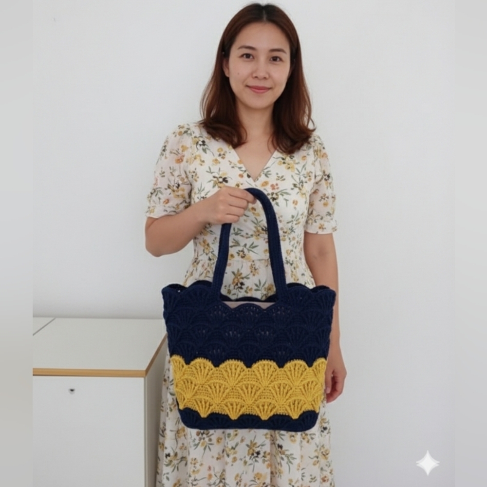 Chic Red Crochet Tote Bag